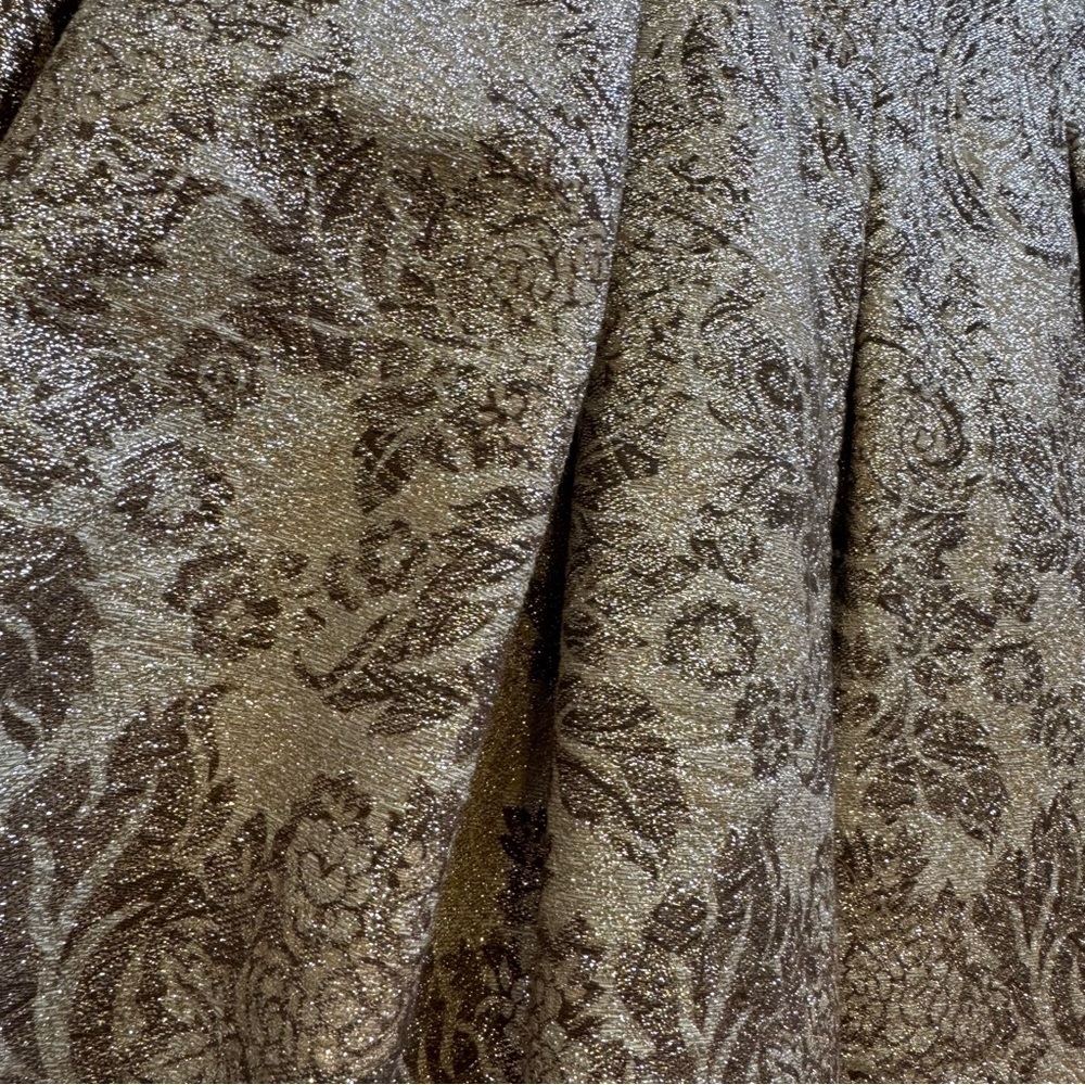Dolce & Gabbana Gold and Black Foil Floral A-Line Skirt, Certified Authentic - Picture 6 of 13